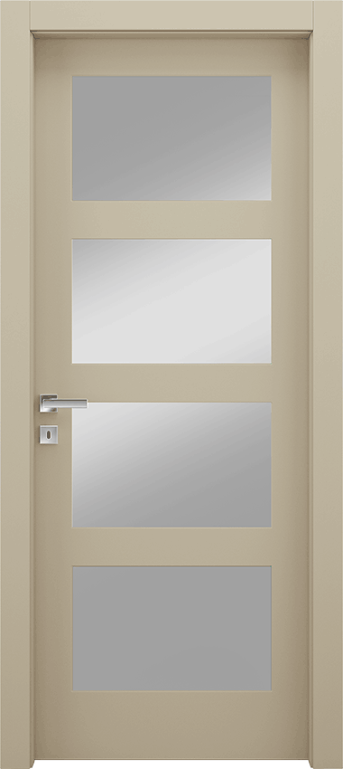 Interior swinging door 4/V, Miraquadra - Ivory lacquered - Garofoli