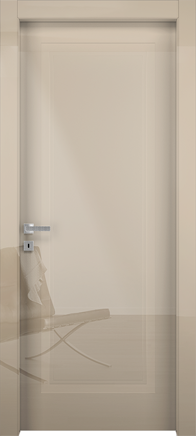 Interior swinging door MIUNO 1B 50, Milia - Glossy dove grey lacquered - Garofoli