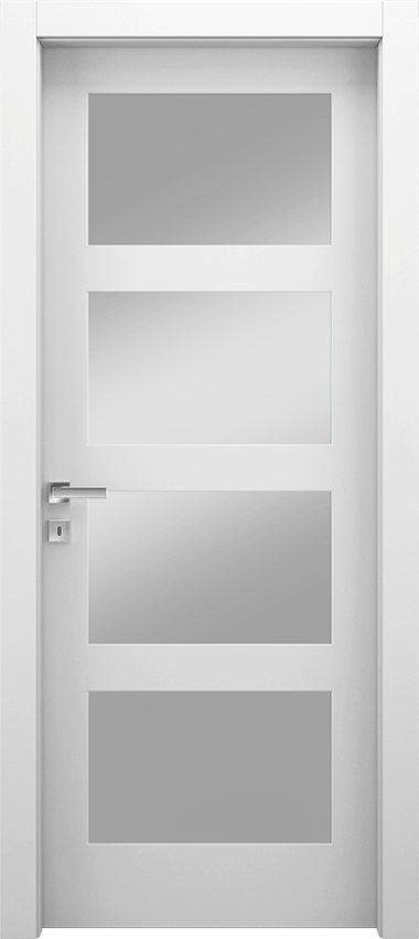 Interior swinging door 4/V, Miraquadra - White lacquered - Garofoli