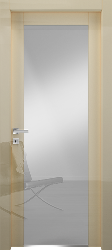 Interior swinging door 1/V/2001, Miraquadra - Glossy ivory lacquered - Garofoli