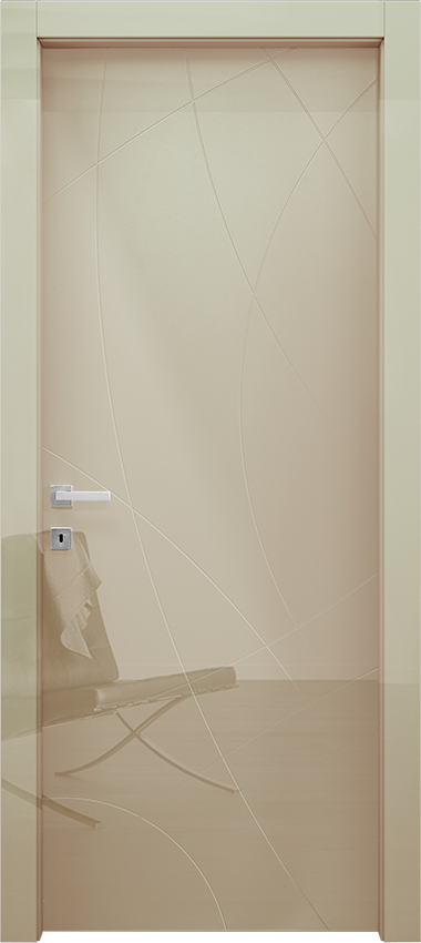 Interior swinging door TINIA 1/T, Miraquadra - Glossy ivory lacquered - Garofoli