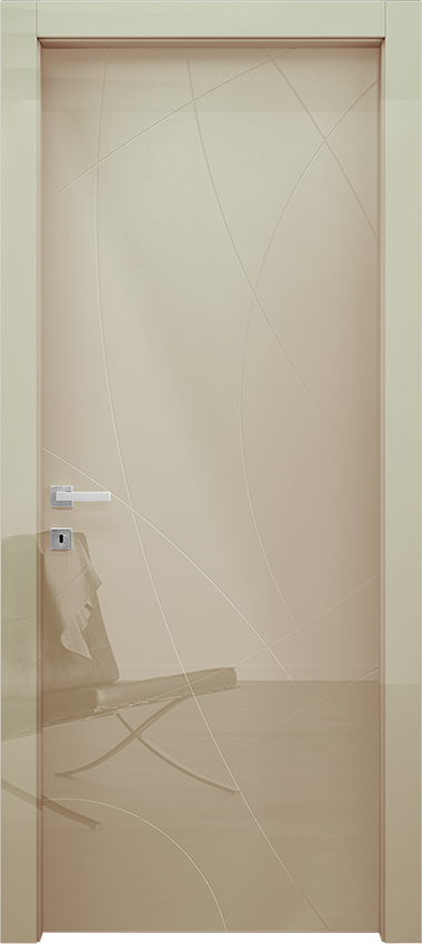 Interior swinging door TINIA 1/T, Miraquadra - Glossy ivory lacquered - Garofoli