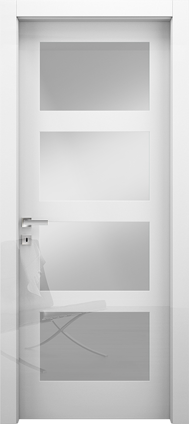 Interior swinging door 4/V, Miraquadra - Glossy white lacquered - Garofoli