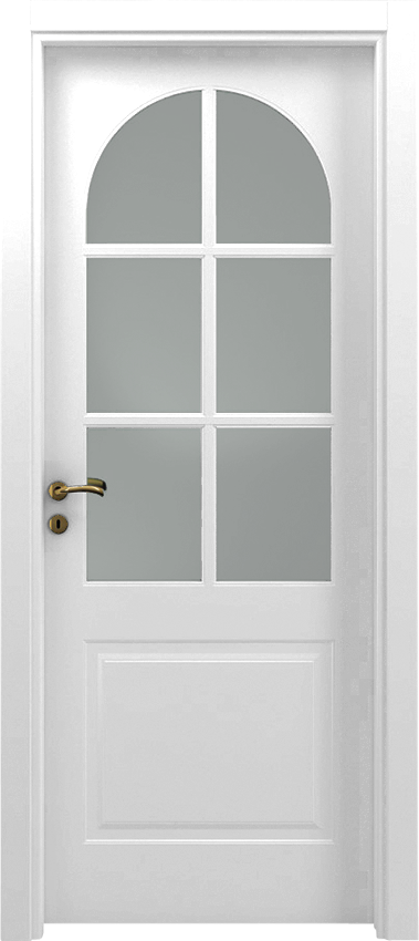 Interior swinging door ULMA 1/B/6/V/A, Mirabilia - White lacquered - Garofoli