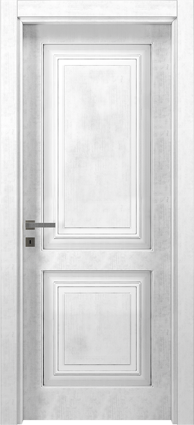 Porta da interni a battente DUPLU 2/B, Dorè - Laccato bianco anticato - Garofoli