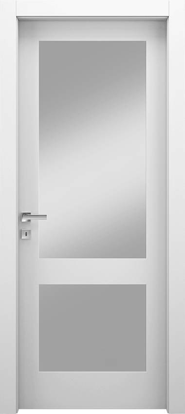 Porta da interni a battente 2/V, Miraquadra - Laccato bianco - Garofoli