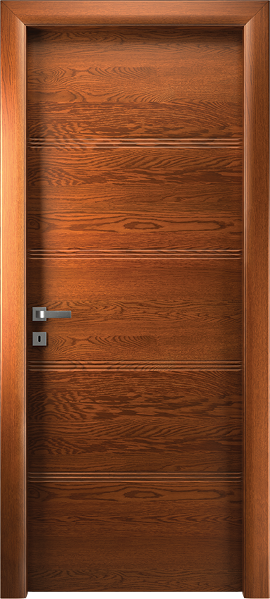 Porta da interni a battente QUADRONDA 4/O/3/INC, Io2023 - Rovere teak - Garofoli