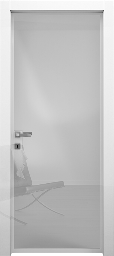 Porta da interni a battente IVE 1/V/2015, Miraquadra - Bianco lucido diretto - Garofoli