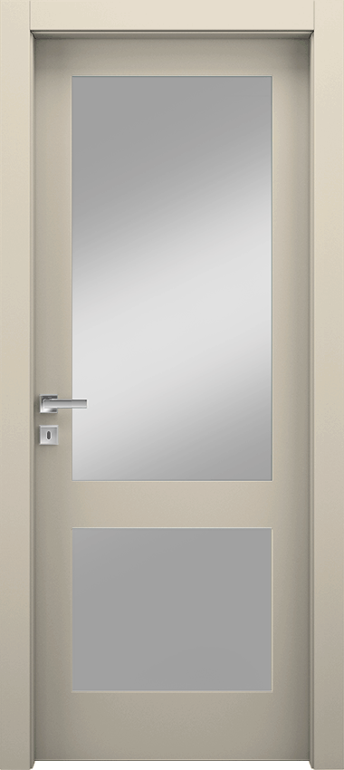 Porta da interni a battente 2/V, Miraquadra - Laccato ral9001 - Garofoli