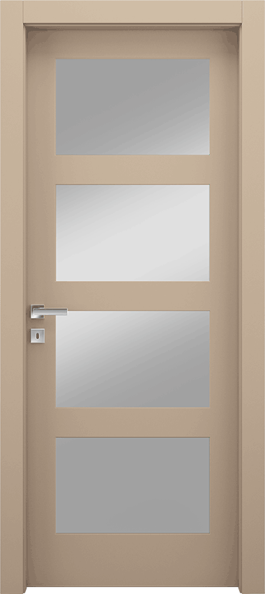 Interior swinging door 4/V, Miraquadra - Dove grey lacquered - Garofoli