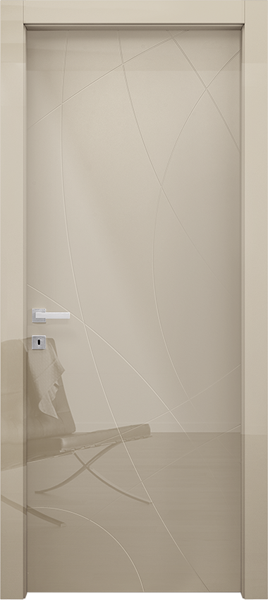 Interior swinging door TINIA 1/T, Miraquadra - Glossy dove grey lacquered - Garofoli