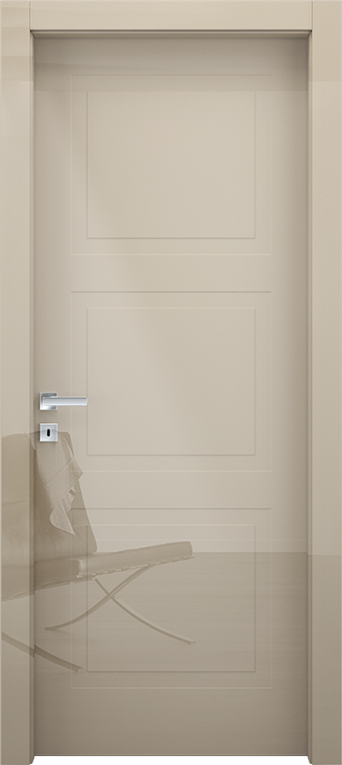 Interior swinging door 3/B, Miraquadra - Glossy dove grey lacquered - Garofoli