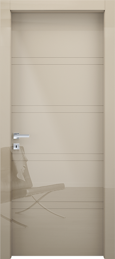 Interior swinging door 8/R, Miraquadra - Glossy dove grey lacquered - Garofoli
