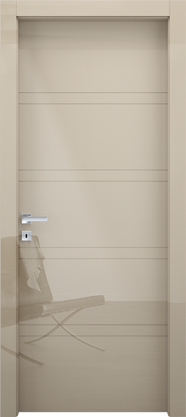 Interior swinging door 8/R, Miraquadra - Glossy dove grey lacquered - Garofoli