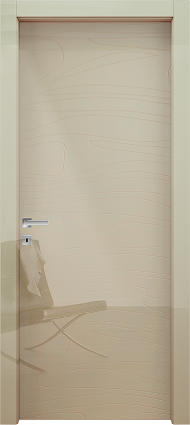 Interior swinging door MIDO 1/M, Miraquadra - Glossy ivory lacquered - Garofoli