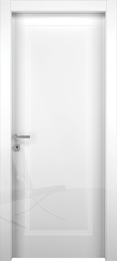 Interior swinging door MIUNO 1B 50, Milia - Glossy white lacquered - Garofoli