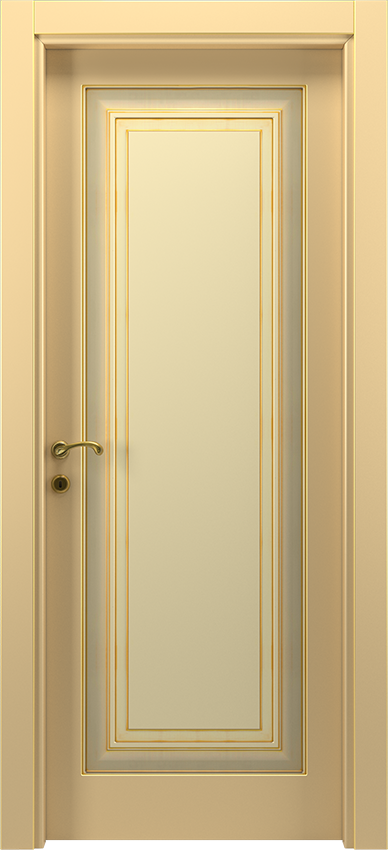 Porta da interni a battente UMU 1/B, Dorè - Laccato avorio-oro - Garofoli