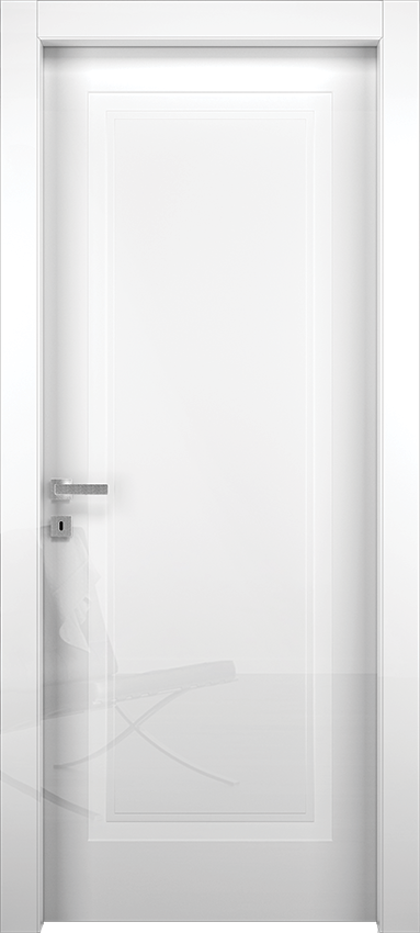Interior swinging door MIUNO 1B 50, Milia - Glossy white lacquered - Garofoli