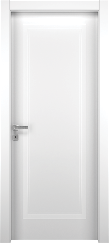 Interior swinging door MIUNO 1B 50, Milia - White lacquered - Garofoli