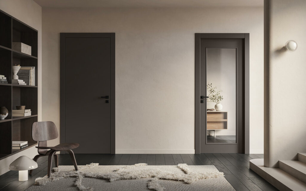 Porte a battente interne nero caldo in laminato Gidea Garofoli